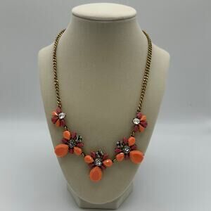 J.Crew Statement Fashion Necklace Enamel Clasp Close